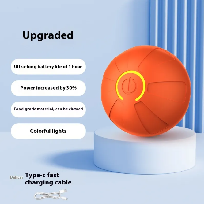 Interactive Jumping Ball for Dogs, Self-Moving with LED Lights