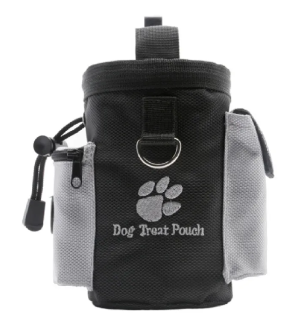 Dog Treat Bag with Waist Clip and Drawstring: Training and Walking Pouch