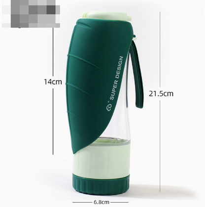 2-in-1 Portable Dog Water Bottle & Food Bowl, Leakproof and Foldable