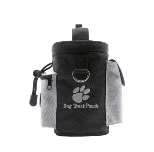 Dog Treat Bag with Waist Clip and Drawstring: Training and Walking Pouch